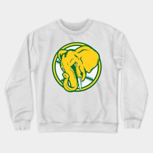 Elephant-Inspired Oakland A's Design Crewneck Sweatshirt